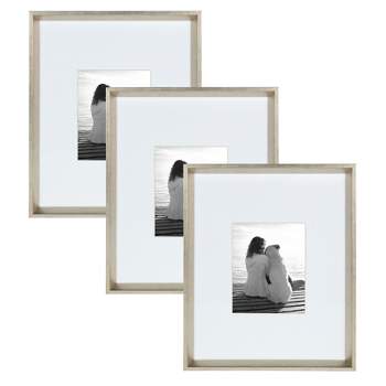 21.5" x 17.5" Matted to 8" x 10" Calter Wall Frame Silver - Kate and Laurel