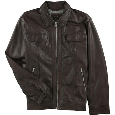Tasso Elba Mens Leather Motorcycle Jacket