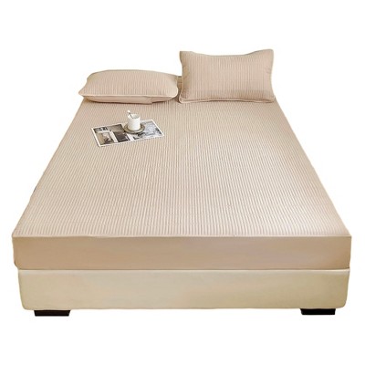 Unique Bargains Lattice Stitching Fitted Sheet 1 Pc