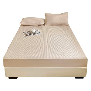 Unique Bargains Lattice Stitching Fitted Sheet 1 Pc - 1 of 4
