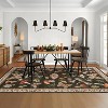 Acekool Washable 5x7 Area Rug, Modern Floral Insect Print, Non Slip Low Pile Soft Stain Resistant Indoor Carpet, Black - 3 of 4
