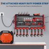 Power Tool Organizer Wall Mount, Heavy Duty 4-Layer Garage Rack, 8 no cord Drill Storage Shelf with Hooks, Drill Bit Shelf Battery Storage Holder - 3 of 4