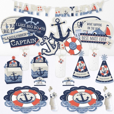 Big Dot Of Happiness Ahoy - Nautical - Happy Birthday Party Supplies Kit -  Ready To Party Pack - 8 Guests : Target