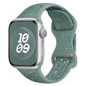 HTUTWOO Sport Bands For Apple Watch Band 40mm 41mm 38mm 44mm 45mm 46mm 42mm ,Cute Silicone Strap For Apple Watch Series 10 9 8 7 6 5 4 3 - 1 of 4