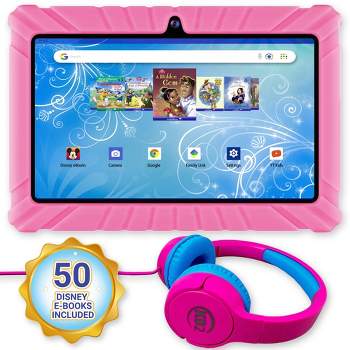 Contixo 7” V8-2 Kids Android 11 Bluetooth Wi-Fi Pro HD Tablet 16GB Featuring 50 Disney eBooks with headphones