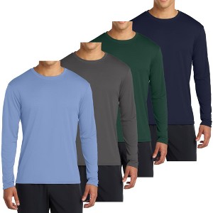 Mafoose 4-Pack Men's Long Sleeve Quick-Dry Performance T-shirts - UPF 50 Sun Protection - 1 of 4