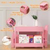 3 In 1 Kids Art Table and Chair Set, with 2 Chairs, Bookshelves, Drawers and Detachable Tabletop, Toddlers Craft Desk for Home Daycare Playroom - 4 of 4