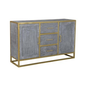 Raven Mango Wood Dining Sideboard Brown - Timbergirl: Sturdy Metal Frame, 3 Drawers, 2 Doors - 1 of 4