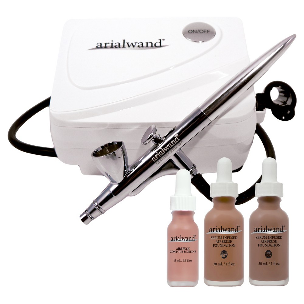 Beauty Shop Arialwand Airbrush Kit with Serum Infused Foundation - 1 fl oz