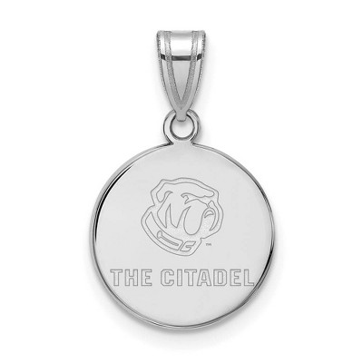 Black Bow Jewelry 14k White Gold The Citadel Bulldogs NCAA Medium Pendant