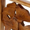 Set of 3 Teak Wood Floral Handmade Framed Carved Leaf Wall Decors - Olivia & May: Contemporary Botanical Art - 4 of 4