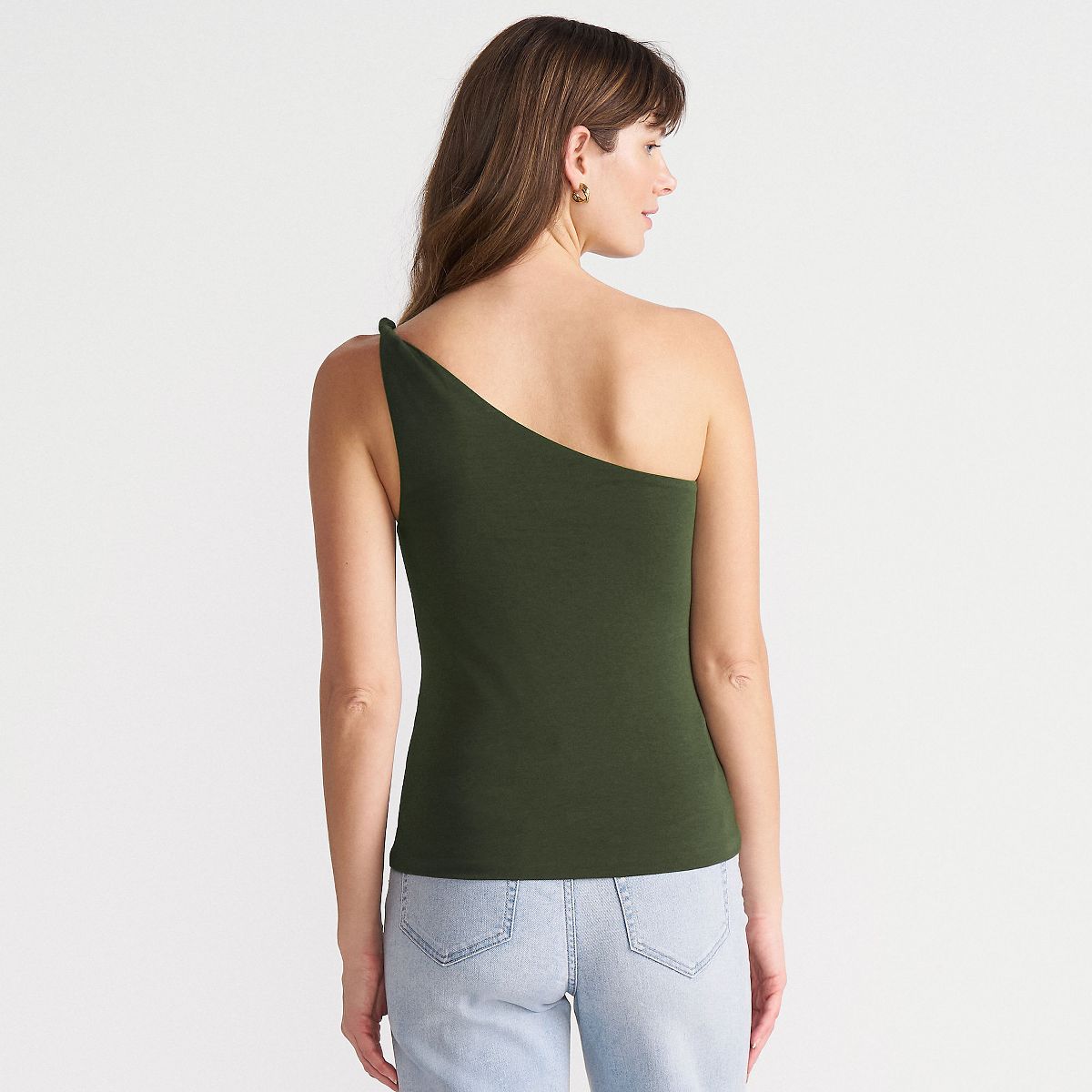 Lands' End Women's Slender One Shoulder Top - thumbnail 6