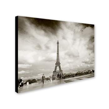 Trademark Fine Art -Preston 'Paris Eiffel Tower and Man' Canvas Art