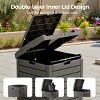 Syemin Outdoor Trash Cans 38 Gallon Outdoor Trash Can Waterproof Garbage Can with Lid Indoor Outdoor Use Trash Bin, Black, 16.1"*16.26"*33.86" - 3 of 4