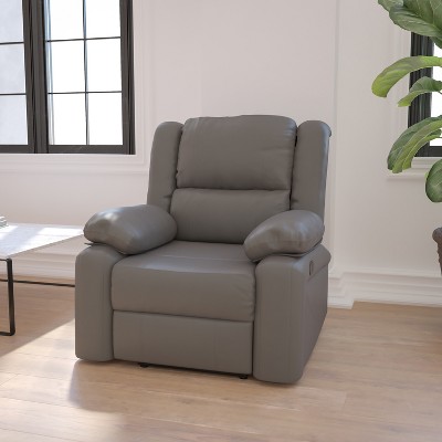 Gray LeatherSoft Recliner with Metal Frame