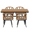 Sapphtopaz Outdoor Patio Furniture Set Rattan Weave Rope Chairs and Dining Table with Wood Table Top Outdoor Chairs for Patio, Terrace - 2 of 4