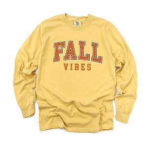 Simply Sage Market Women's Fall Vibes Varsity Grunge Long Sleeve Garment Dyed Tee - 1 of 4