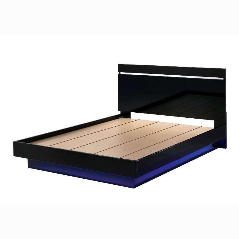 3pc Cavatao Bed with 2 Nightstands Black/Chrome - miBasics, 5 of 7
