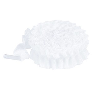 INSPIRE CHIC Ruffled Ribbon Solid Color Pleated Elastic Shoe Strings for Sneakers 2 Pairs fleece - 1 of 4