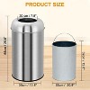 13 /18.5Gallon Large Open Top Kitchen Trash Can, Stainless Steel Waste Bin,  Commercial Garbage Can - 3 of 4
