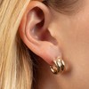14k Yellow Gold 10mm Double Row C-Hoop Earrings - 2 of 4