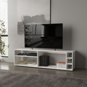 63" Melamine TV Stand with Open Storage, Supports TVs up to 70", and Scratch-Resistant Surface for Living Room and Bedroom - 1 of 4