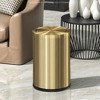 Aoibox Small Trash Can with Flipping Lid, Gold Bathroom Trash Can with Lid, 2.4 Gallon, Brass Trash Can for Room, Laundry, Hotel, Office,Metallic Gold - 2 of 4