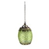 Ganz 6.25" Lime Green Chic Bohemian Glass Tea Light Candle Holder Lantern - 2 of 2