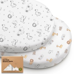 KeaBabies Bassinet Sheet for Baby Girls, Boys, 2-Pack Isla Fitted Bassinet Sheets, Bassinet Mattress Sheets - 1 of 4