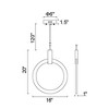 CWI Lighting Anello LED Pendant With White Oak Finish - 2 of 4