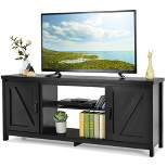 Costway 59'' TV Stand Media Console Center w/ Storage Cabinet for 65'' TV Natural\Black\Coffee