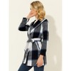 INSPIRE CHIC Women's Shawl Collar Check Belted Wrap Plaid Coat with Pockets - 3 of 4