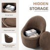 Modern Barrel Swivel Chairs with Concealed Storage, Round Upholstered Accent Chairs - 4 of 4