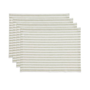 Solino Home Linen Stripe Placemats, 14 x 19 Inches Set of 4 | Amalfi - 1 of 4