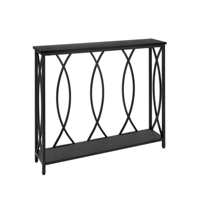 unipawsvBlack Narrow Console Table