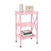 VECELO Modern X-Design Nightstand, End/Side Table with 3 Storage Shelves for Bedroom or Living Room - 2 of 4