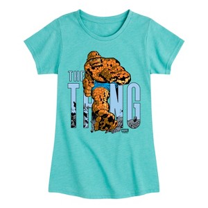 Girls' - Marvel - Fantastic Four The Thing Fitted Short Sleeve Graphic T-Shirt - 1 of 4