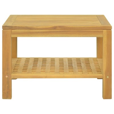 vidaXL Coffee Table 23.6"x23.6"x15.7" Solid Wood Teak