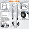 Convertible Hand Truck Dolly, Heavy Duty Folding Utility Cart, Pneumatic Tires for Warehouse, Aluminum - 4 of 4