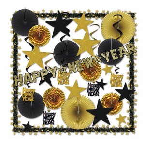 Beistle Glistening Gold NY Decorating Kit, (32/Pkg) Gold - 1 of 1