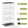 NicBex 4-Tier Glass Display Cabinet,Tempered Glass Showcase on Wheels with Acrylic Shelves & Lock,Storage Rack for Living Room,Bedroom - 4 of 4