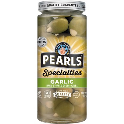 Pearls Specialties Garlic Stuffed Queen Olives - 7oz