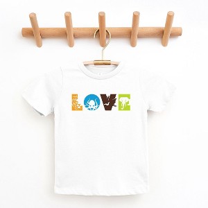 The Juniper Shop Love With Animal Letters Youth Short Sleeve Tee - 1 of 2