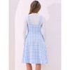 INSPIRE CHIC Women's Sleeveless Square Neck Plaid A-Line Pinafore Overall Tweed Dresses - 3 of 4