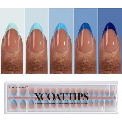 BTArtboxnails XCOATTIPS® Blue Pastel French - Almond