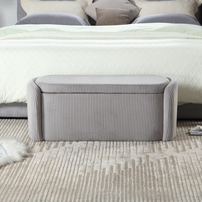 CAVINAS Versatile Storage Ottoman Bench with Storage,Living Room Ottoman with Soft-Close Hinges,End of Bed Bench for Entryway