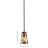 Toltec Lighting Apollo 1 - Light Pendant in  Dark Granite with 5" Square Fiesta Art Glass Shade - 2 of 2