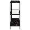 vidaXL Shelf Transparent and Black Marble Tempered Glass, Powder-Coated Iron - 4 of 4