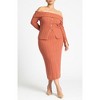 ELOQUII Women's Plus Size Off The Shoulder Sweater With Sleeve Slits - 4 of 4