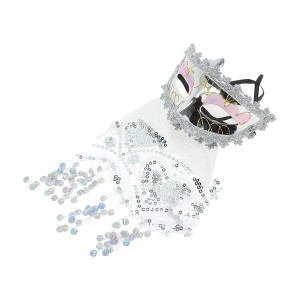 Unique Bargains Veiled Half Face Party Mask 1 Pc - 1 of 4